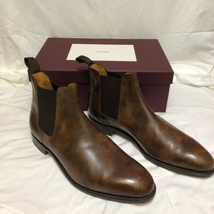 John Lobb Lawry Chelsea Boots 9UK Parisian Brown